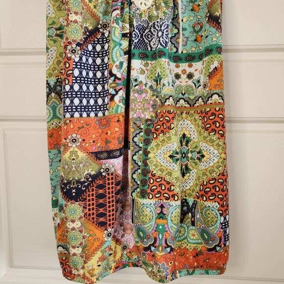 Whimsical Boho-Chic Top Juniors Sz XL (15-17) Beaded Free Spirits Patchwork - Picture 3 of 16